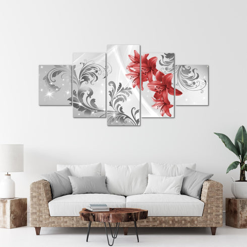 Wandbilder Wohnzimmer XXL Blumen Lilien Moderne Bild Abstrakt